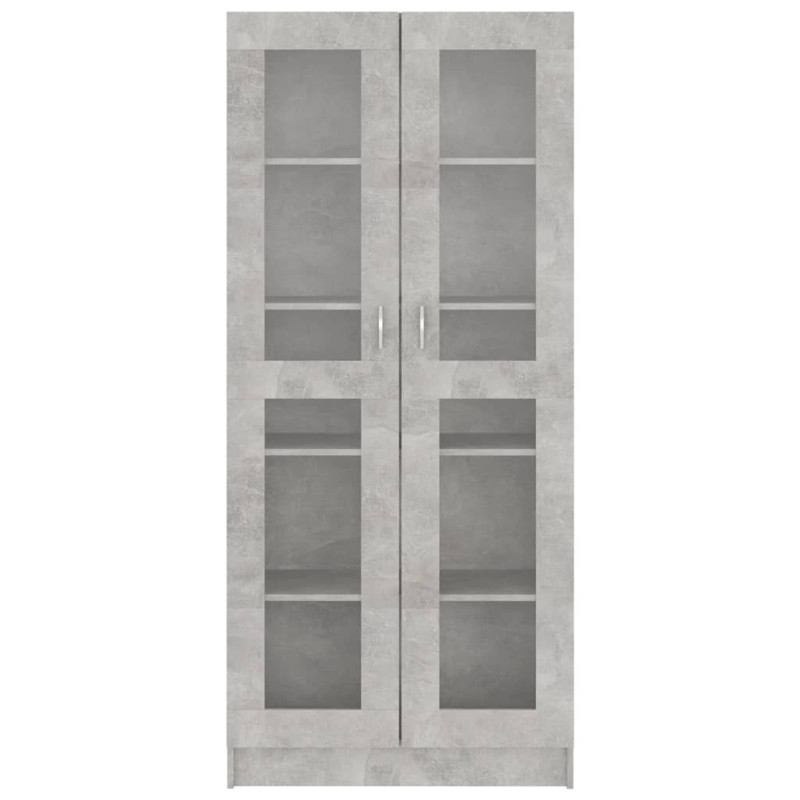 Produktbild för Vitrinskåp betonggrå 82,5x30,5x185,5 cm spånskiva