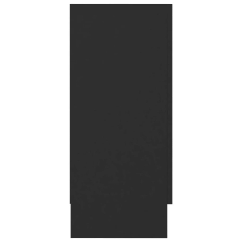 Produktbild för Vitrinskåp svart 120x30,5x70 cm konstruerat trä