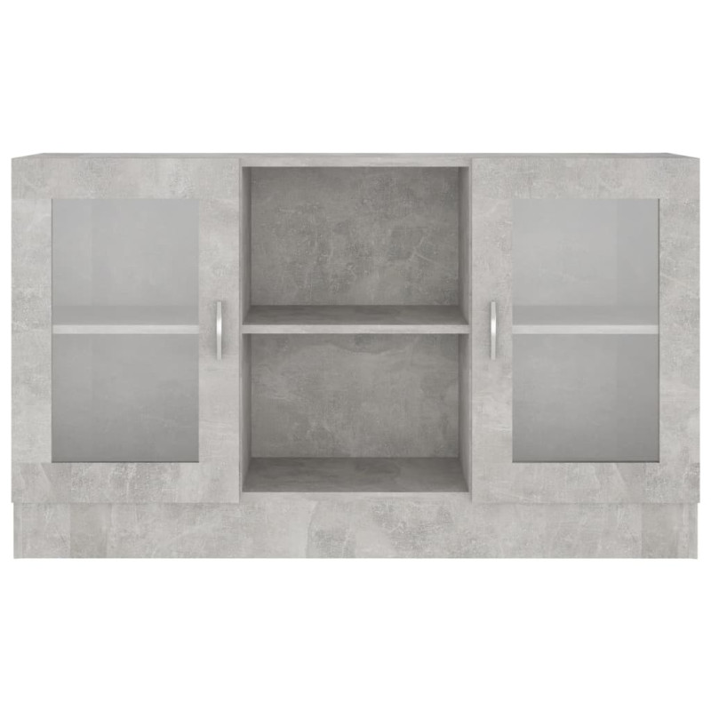 Produktbild för Vitrinskåp betonggrå 120x30,5x70 cm spånskiva