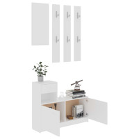 Miniatyr av produktbild för Hallmöbler vit 100x25x76,5 cm konstruerat trä