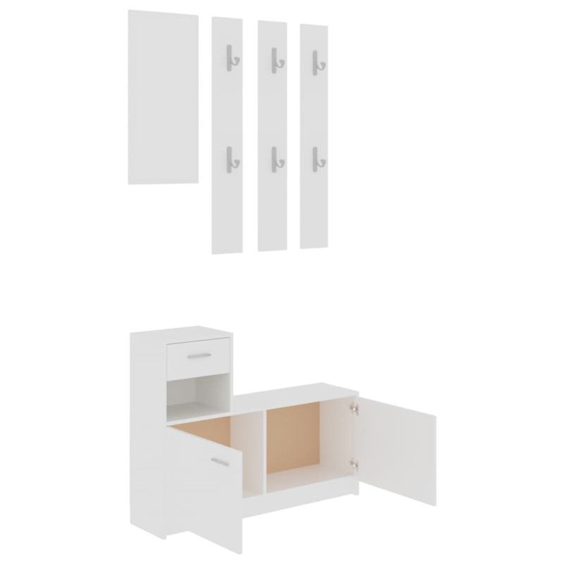 Produktbild för Hallmöbler vit 100x25x76,5 cm konstruerat trä