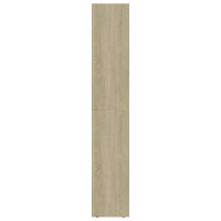 Miniatyr av produktbild för Bokskåp vit och sonoma-ek 36x30x171 cm konstruerat trä