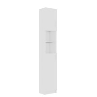 Miniatyr av produktbild för Badrumsskåp vit 32x25,5x190 cm konstruerat trä