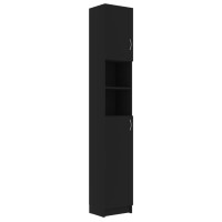 Produktbild för Badrumsskåp svart 32x25,5x190 cm konstruerat trä