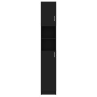 Produktbild för Badrumsskåp svart 32x25,5x190 cm konstruerat trä