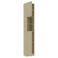 Produktbild för Badrumsskåp sonoma-ek 32x25,5x190 cm konstruerat trä