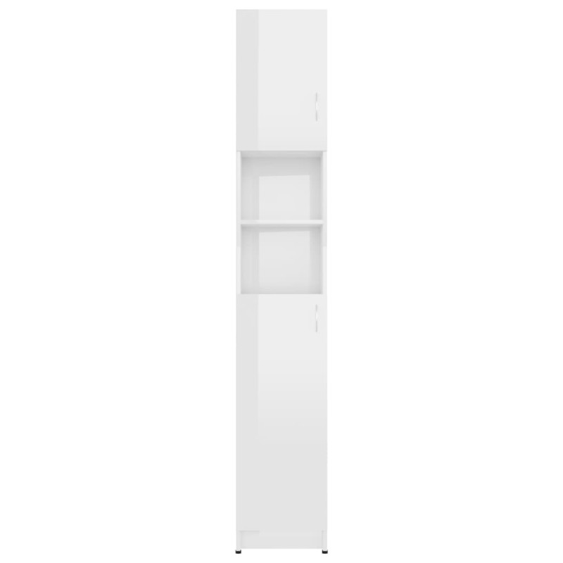 Produktbild för Badrumsskåp vit högglans 32x25,5x190 cm konstruerat trä