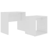 Produktbild för Soffbord set vit 48x30x45 cm konstruerat trä
