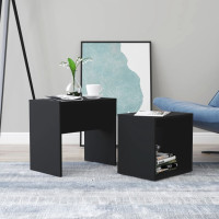 Produktbild för Soffbord set svart 48x30x45 cm konstruerat trä