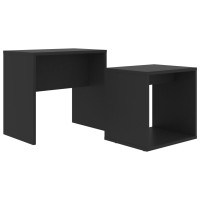 Produktbild för Soffbord set svart 48x30x45 cm konstruerat trä