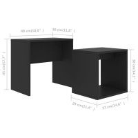 Produktbild för Soffbord set svart 48x30x45 cm konstruerat trä