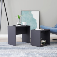 Produktbild för Soffbord set grå 48x30x45 cm konstruerat trä