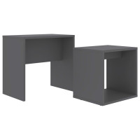 Produktbild för Soffbord set grå 48x30x45 cm konstruerat trä