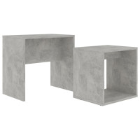 Produktbild för Soffbord set betonggrå 48x30x45 cm konstruerat trä