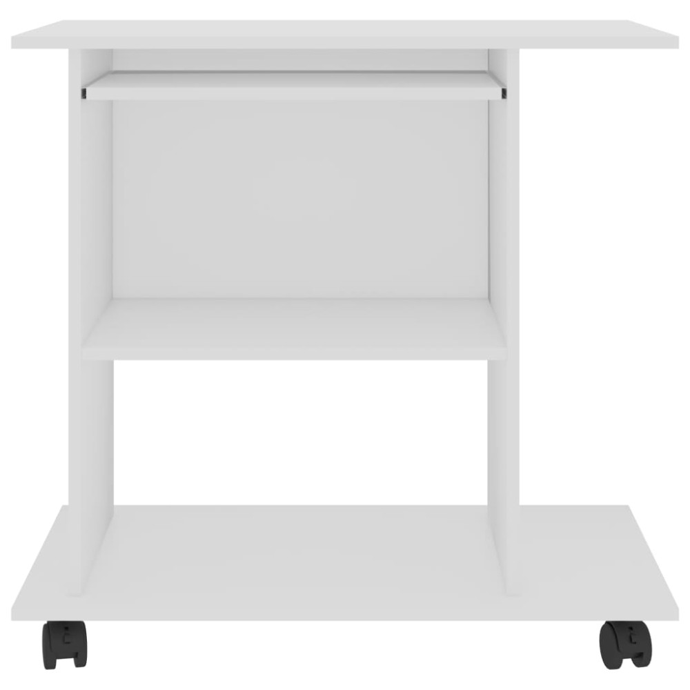 Produktbild för Datorbord vit 80x50x75 cm konstruerat trä