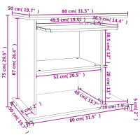Produktbild för Datorbord vit 80x50x75 cm konstruerat trä