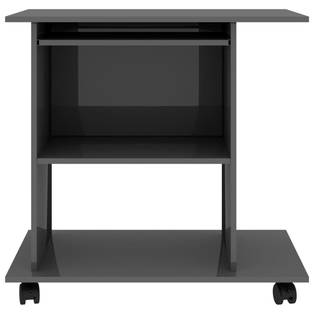 Produktbild för Datorbord grå högglans 80x50x75 cm Engineered Wood