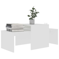 Miniatyr av produktbild för Soffbord set vit 100x48x40 cm konstruerat trä