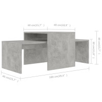 Produktbild för Soffbord set betonggrå 100x48x40 cm konstruerat trä
