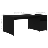 Produktbild för Soffbord svart 90x45x35 cm konstruerat trä