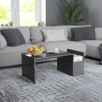 Produktbild för Soffbord grå 90x45x35 cm konstruerat trä