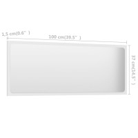 Produktbild för Badrumsspegel vit 100x1,5x37 cm spånskiva