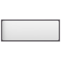 Produktbild för Badrumsspegel grå högglans 100x1,5x37 cm spånskiva