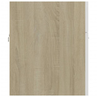 Produktbild för Tvättställsskåp vit och sonoma-ek 80x38,5x46 cm konstruerat trä