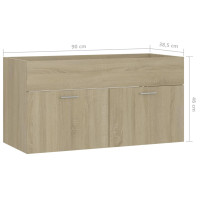 Produktbild för Tvättställsskåp sonoma-ek 90x38,5x46 cm konstruerat trä