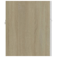 Produktbild för Tvättställsskåp vit och sonoma-ek 90x38,5x46 cm konstruerat trä
