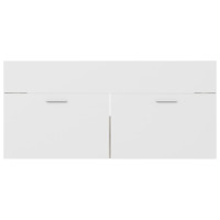 Miniatyr av produktbild för Tvättställsskåp vit och sonoma-ek 100x38,5x46cm konstruerat trä