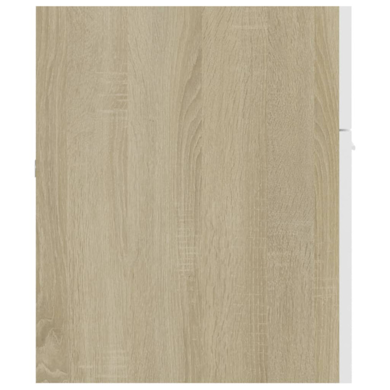 Produktbild för Tvättställsskåp vit och sonoma-ek 100x38,5x46cm konstruerat trä