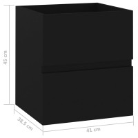 Miniatyr av produktbild för Tvättställsskåp svart 41x38,5x45 cm spånskiva