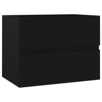 Miniatyr av produktbild för Tvättställsskåp svart 60x38,5x45 cm spånskiva