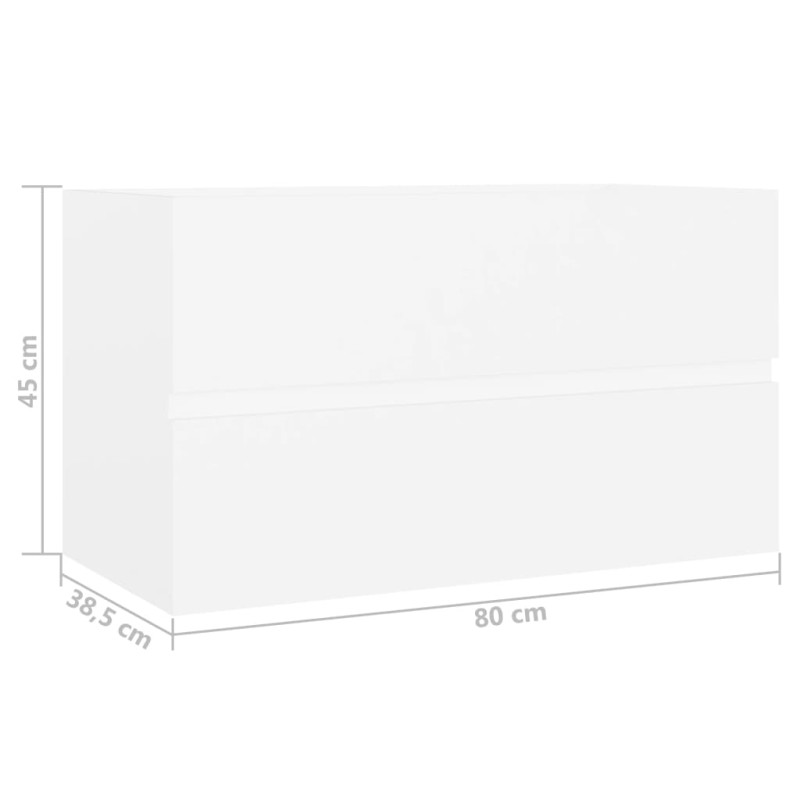 Produktbild för Tvättställsskåp vit 80x38,5x45 cm spånskiva