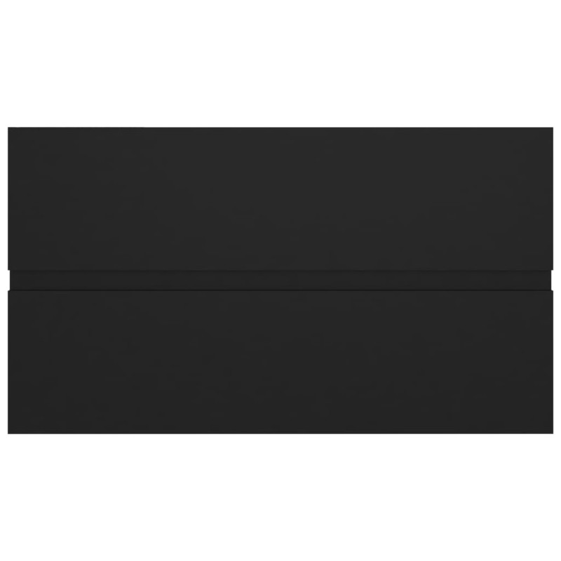Produktbild för Tvättställsskåp svart 80x38,5x45 cm spånskiva