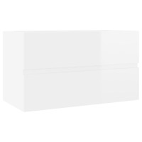 Miniatyr av produktbild för Tvättställsskåp vit högglans 80x38,5x45 cm spånskiva