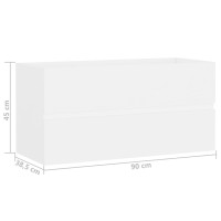 Produktbild för Tvättställsskåp vit 90x38,5x45 cm konstruerat trä