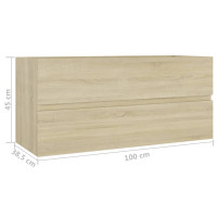 Produktbild för Tvättställsskåp sonoma-ek 100x38,5x45 cm konstruerat trä