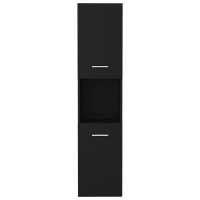 Produktbild för Badrumsskåp svart 30x30x130 cm konstruerat trä