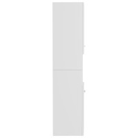 Produktbild för Badrumsskåp vit högglans 30x30x130 cm spånskiva