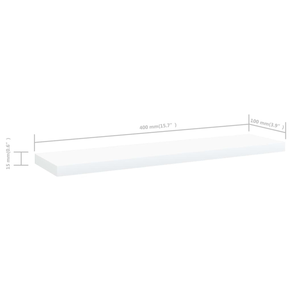 Produktbild för Hyllplan 4 st vit 40x10x1,5 cm konstruerat trä