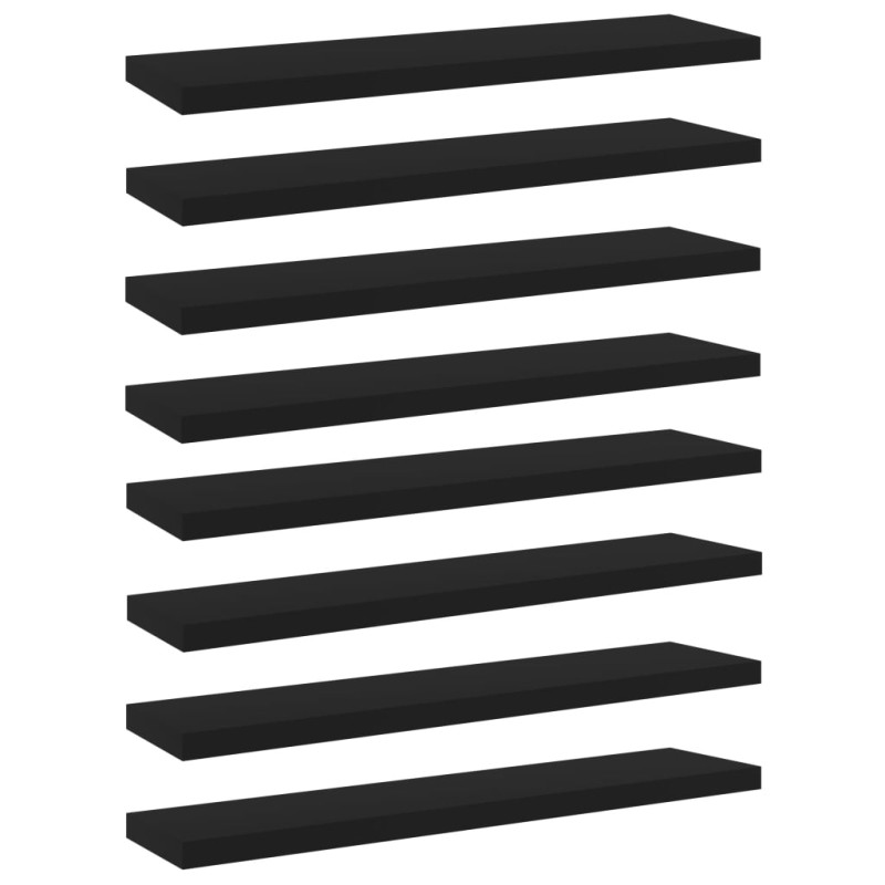 Produktbild för Hyllplan 8 st svart 40x10x1,5 cm konstruerat trä