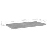 Produktbild för Hyllplan 4 st betonggrå 40x20x1,5 cm konstruerat trä