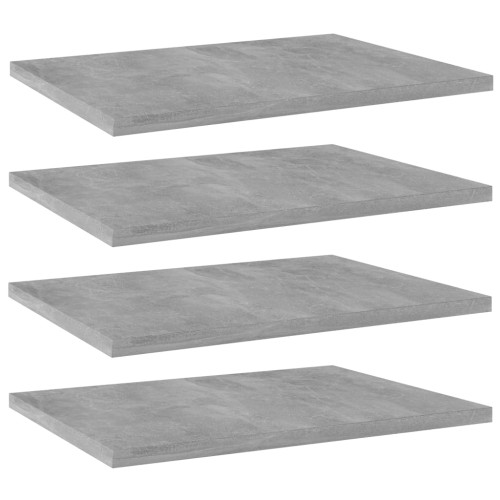 vidaXL Hyllplan 4 st betonggrå 40x30x1,5 cm konstruerat trä