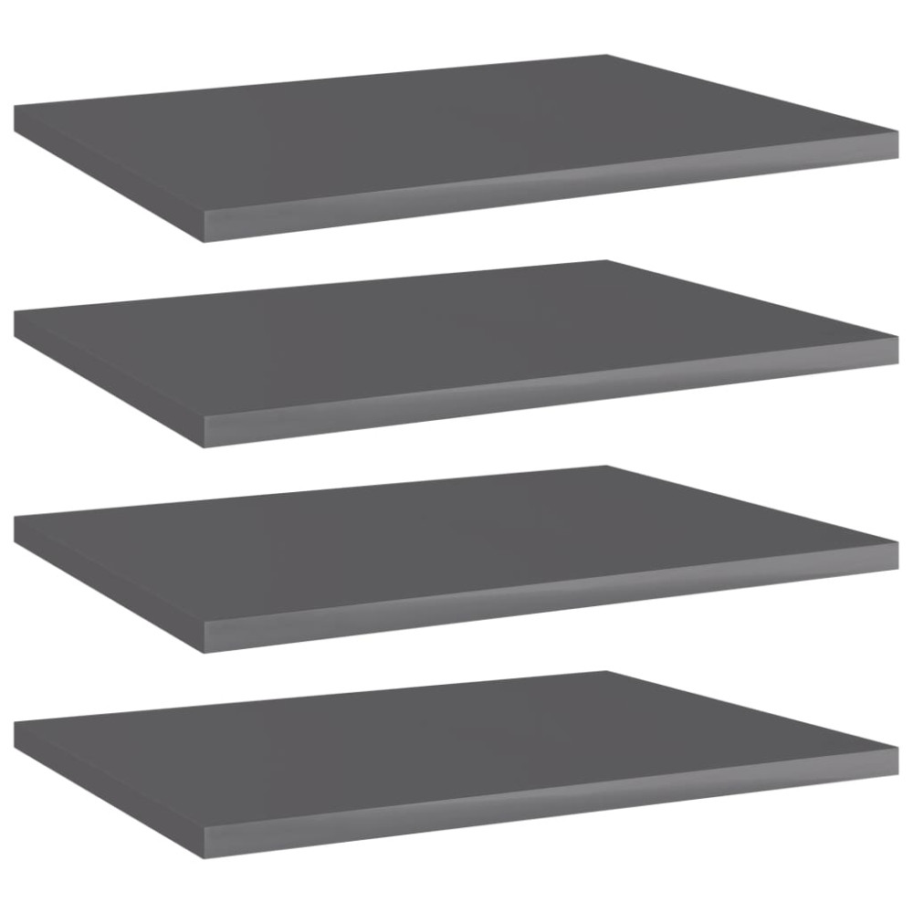 Produktbild för Hyllplan 4 st grå högglans 40x30x1,5 cm konstruerat trä