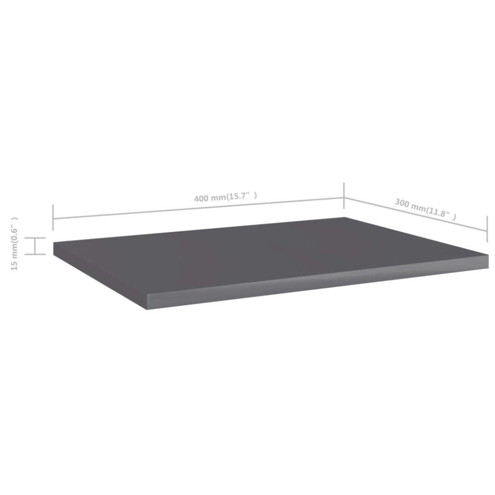 Produktbild för Hyllplan 4 st grå högglans 40x30x1,5 cm konstruerat trä