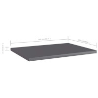 Produktbild för Hyllplan 4 st grå högglans 40x30x1,5 cm konstruerat trä