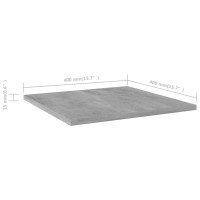Produktbild för Hyllplan 4 st betonggrå 40x40x1,5 cm konstruerat trä