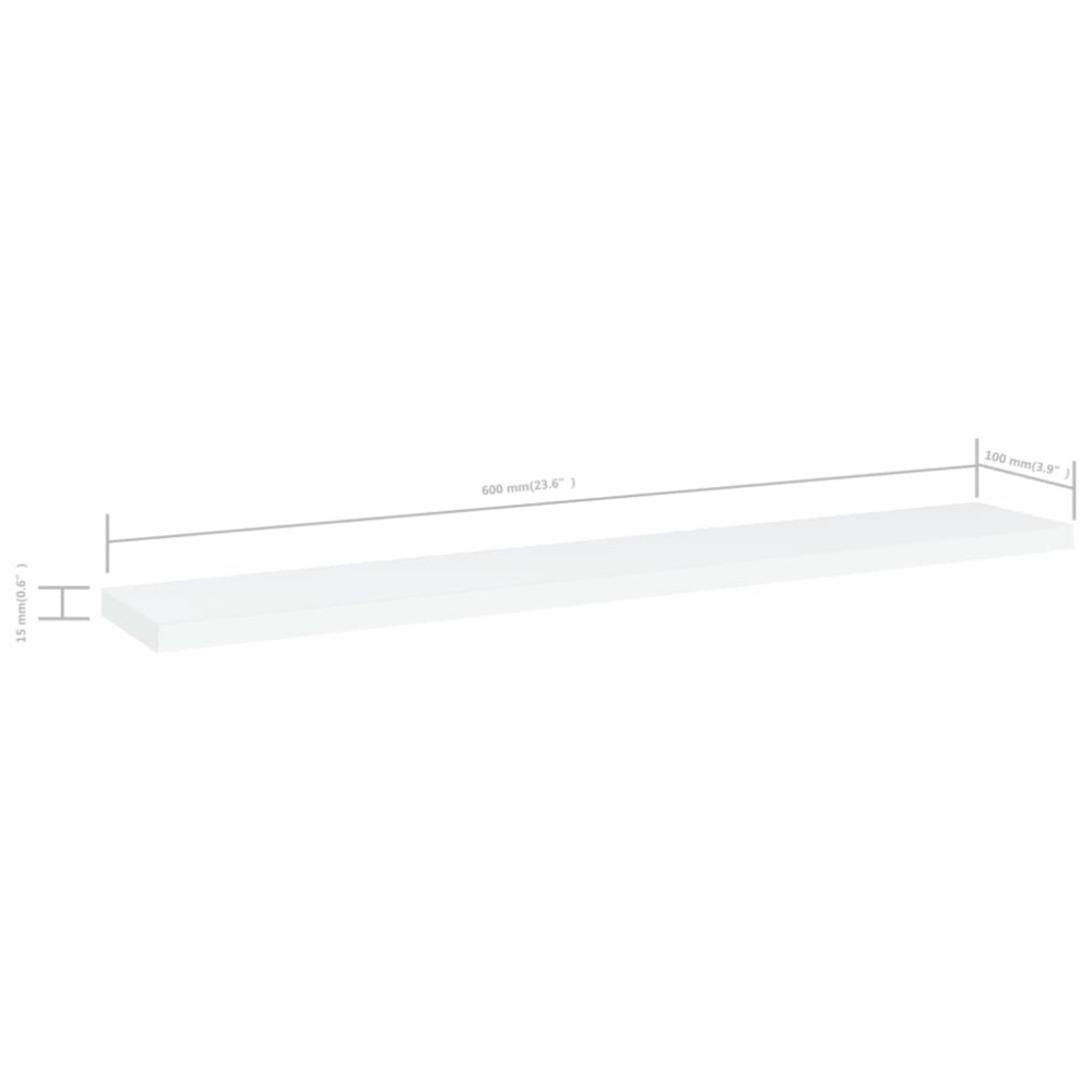 Produktbild för Hyllplan 4 st vit 60x10x1,5 cm konstruerat trä